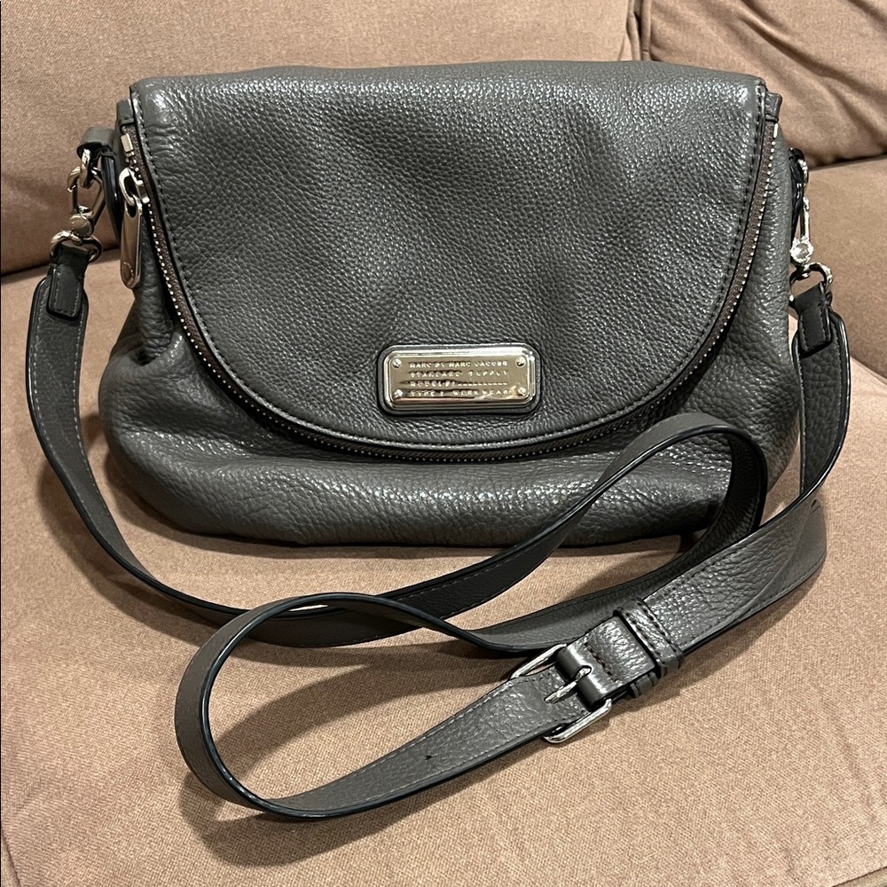 Marc By Marc Jacobs Charcoal Leather Crossbody Bag